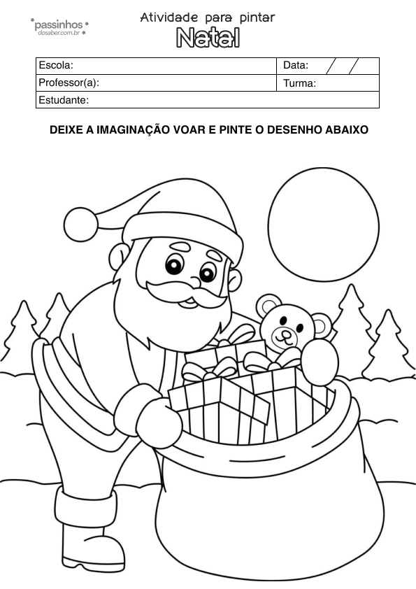 atividade de colorir de Natal