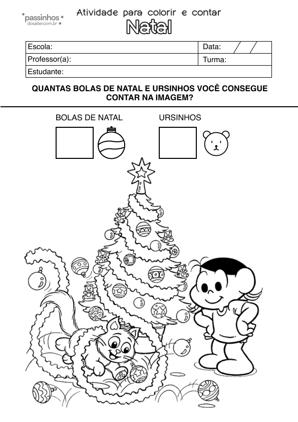 Atividade de contar de Natal